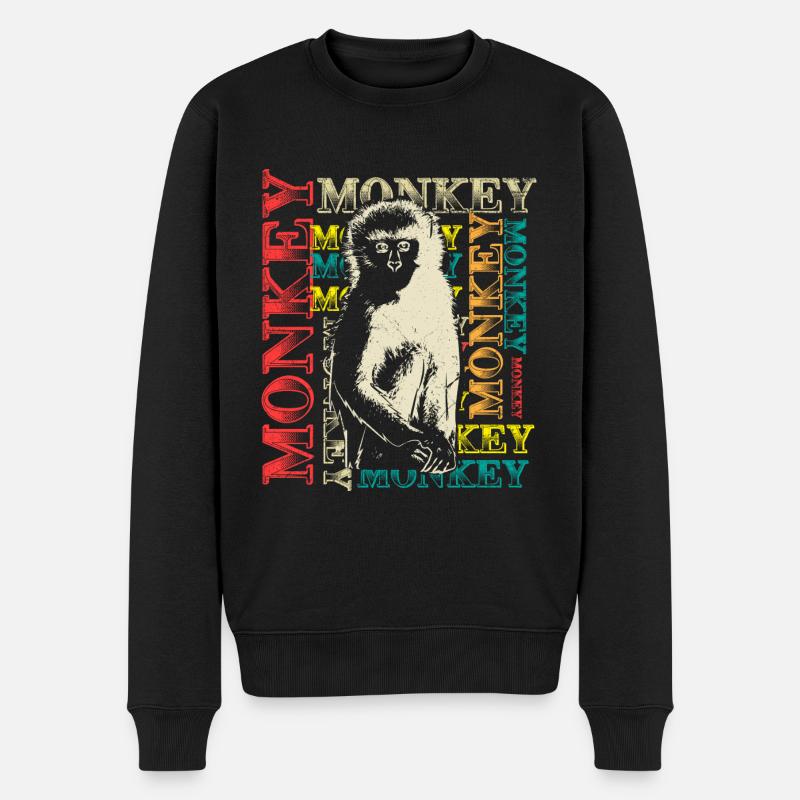 Monkey monkey chimp gift - Men's Premium Organic Jumper - black