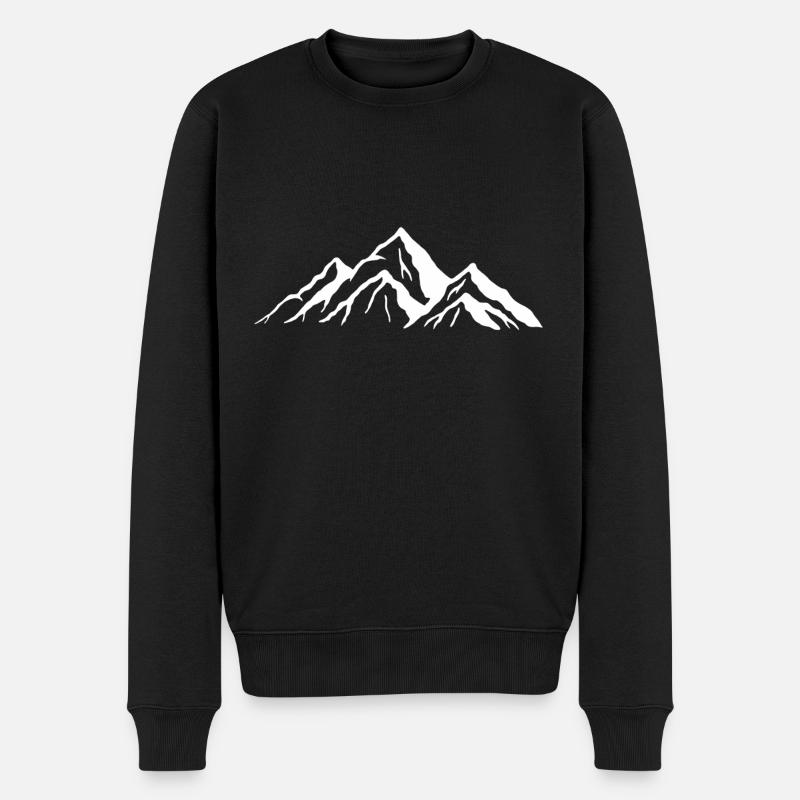 Berg Bergsteigen Berge Wandern Landschaft Gebirge - Männer Premium Bio Pullover - Schwarz