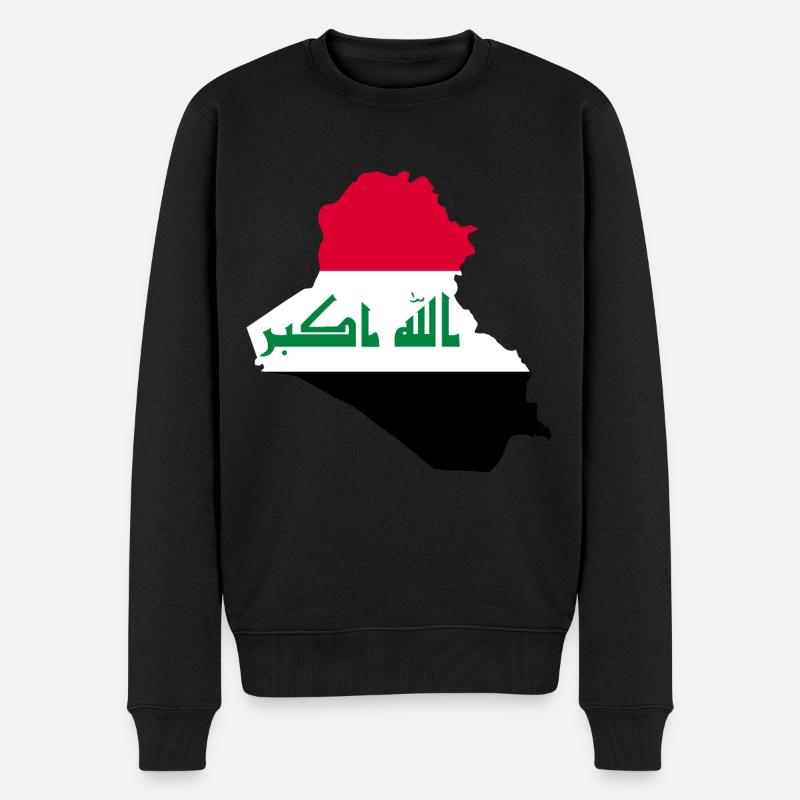 Irak Flagge Landkarte Geschenkidee - Männer Premium Bio Pullover - Schwarz