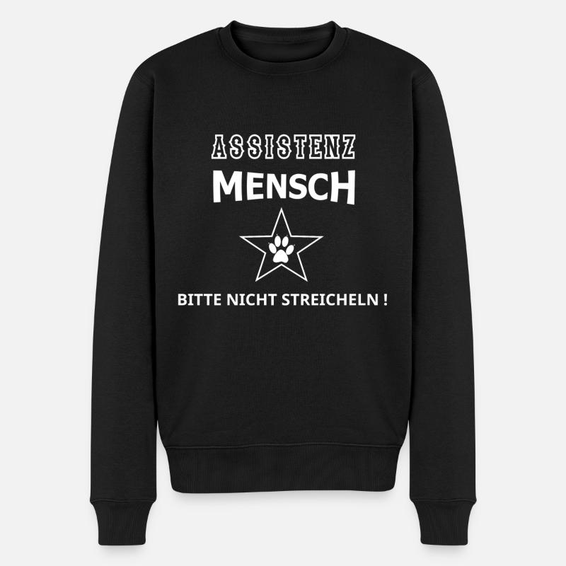 lustiger Assistenz Hund, Rettungshund Begleithund - Männer Premium Bio Pullover - Schwarz