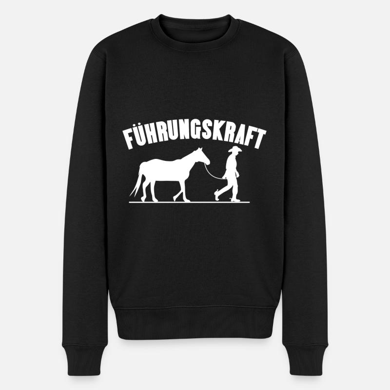 Führungskraft Reiter Pferd reiten - Männer Premium Bio Pullover - Schwarz