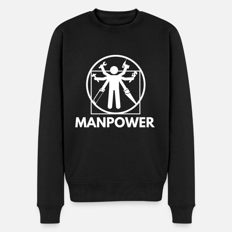 Arbeitskräfte - Männer Premium Bio Pullover - Schwarz