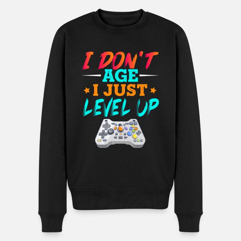 Alter Zocker Gamer - Männer Premium Bio Pullover - Schwarz