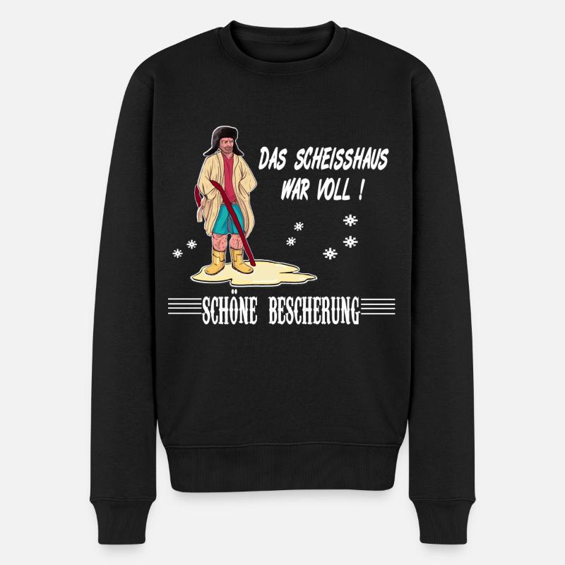 Schöne Bescherung Onkel Eddies Weihnachten - Männer Premium Bio Pullover - Schwarz