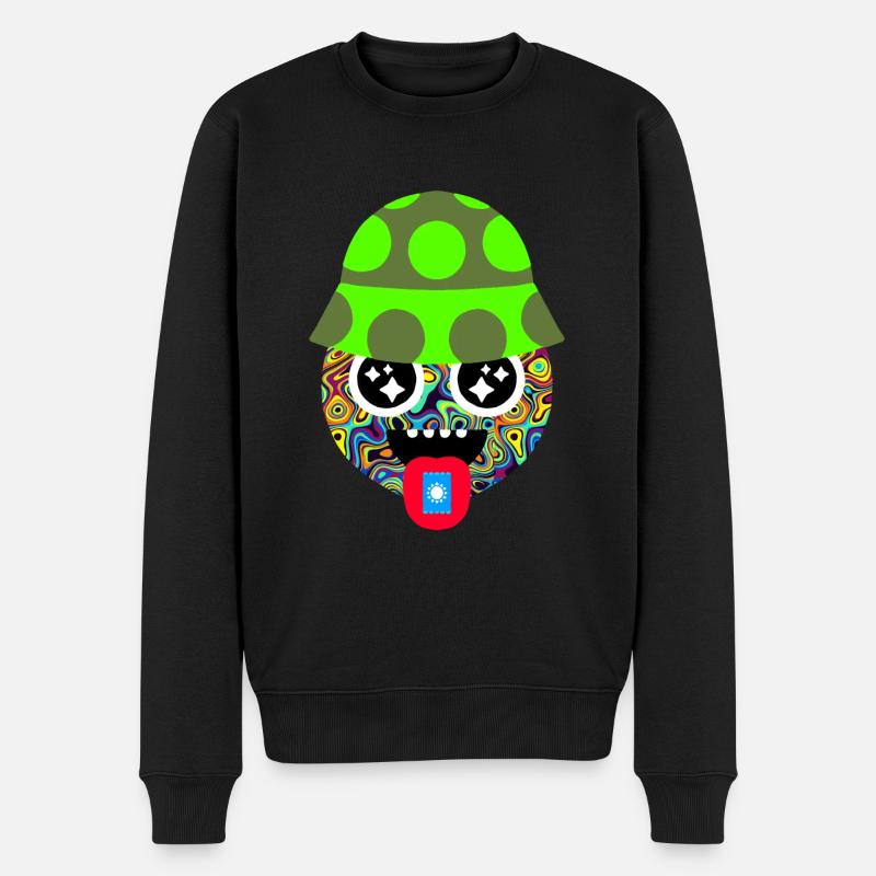 LSD TRIPPY PSYCODELIC TRIP - Männer Premium Bio Pullover - Schwarz