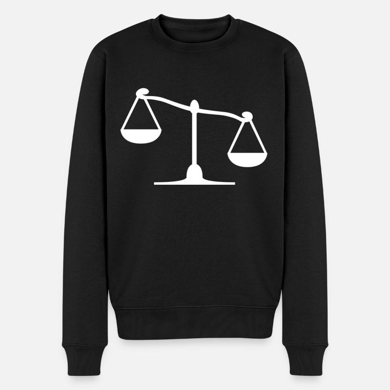 Waage - Männer Premium Bio Pullover - Schwarz