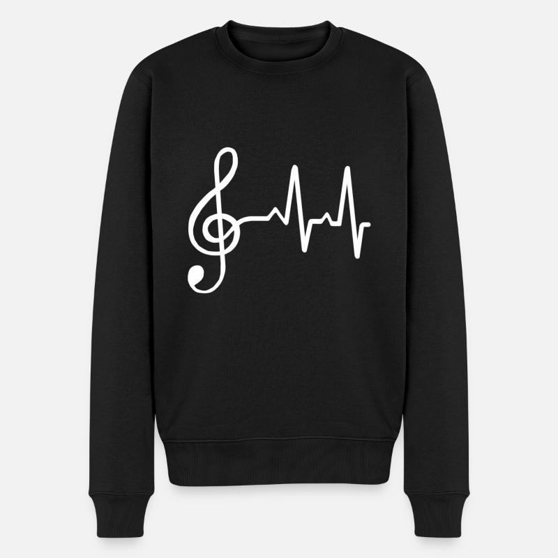 Violinschlüssel Sänger Musik Tanzen Singen EKG - Männer Premium Bio Pullover - Schwarz