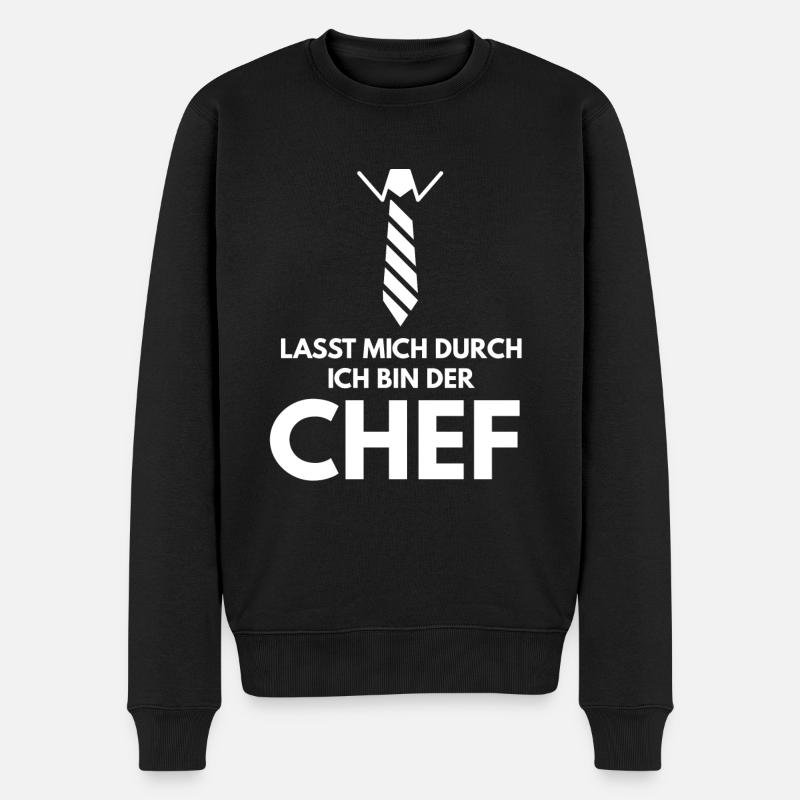 Lasst mich durch ich bin der Chef - Männer Premium Bio Pullover - Schwarz