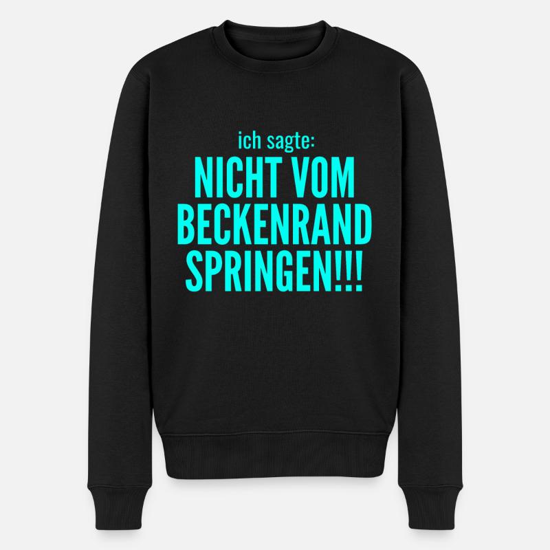 BADEMEISTER RETTUNGSSCHWIMMER Sprüche - Männer Premium Bio Pullover - Schwarz