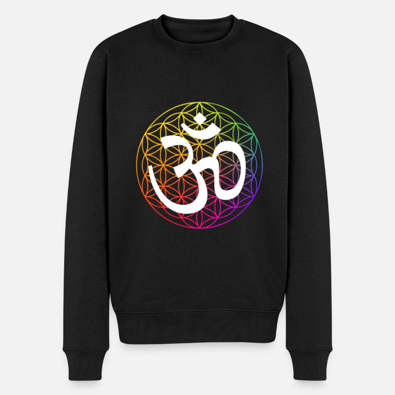 Mandala - Männer Premium Bio Pullover - Schwarz