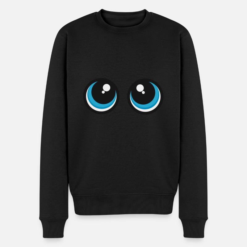 süße Augen Mimik süß Baby Blick Geschenk - Männer Premium Bio Pullover - Schwarz
