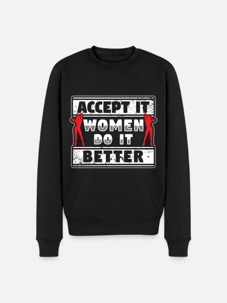 Frauenpower Feminismus Powerfrau - Männer Premium Bio Pullover - Schwarz