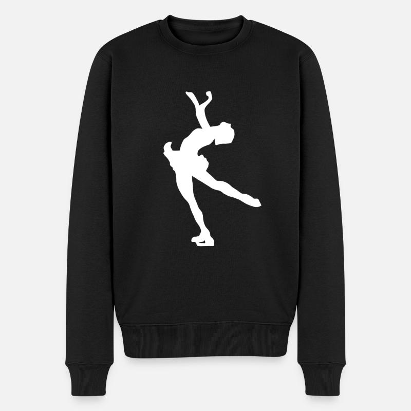 Schlittschuh Eiskunstlauf Eislauf Eiskunstlaufen - Männer Premium Bio Pullover - Schwarz