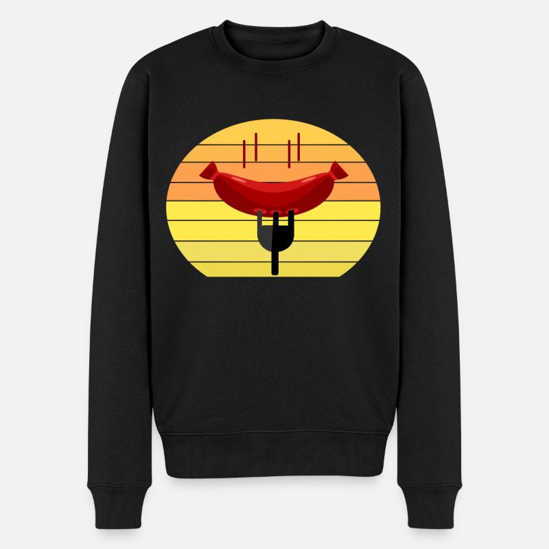 Deftiges Würstchen Sunset - Männer Premium Bio Pullover - Schwarz