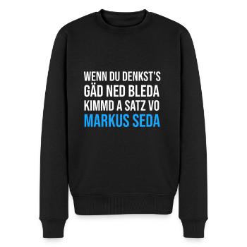 Markus Söder - Männer Premium Bio Pullover - Schwarz - Vorne - Nico (187cm)