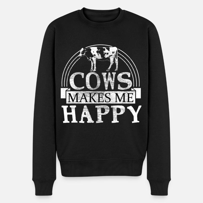 Cadeau animal de vache vache - Pull Premium bio Homme - noir