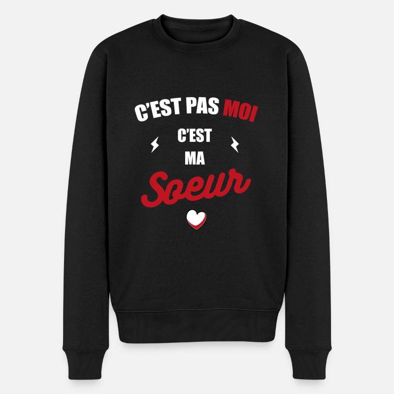 C'EST PAS MOI C'EST MA SOEUR - Pull Premium bio Homme - noir