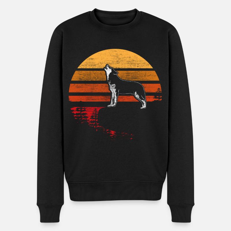 Wolf Hurlements de meute cadeau - Pull Premium bio Homme - noir