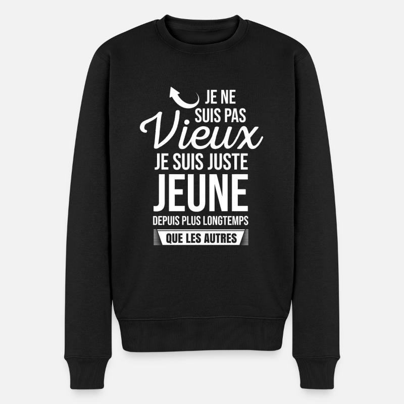 JE NE SUIS PAS VIEUX - Pull Premium bio Homme - noir