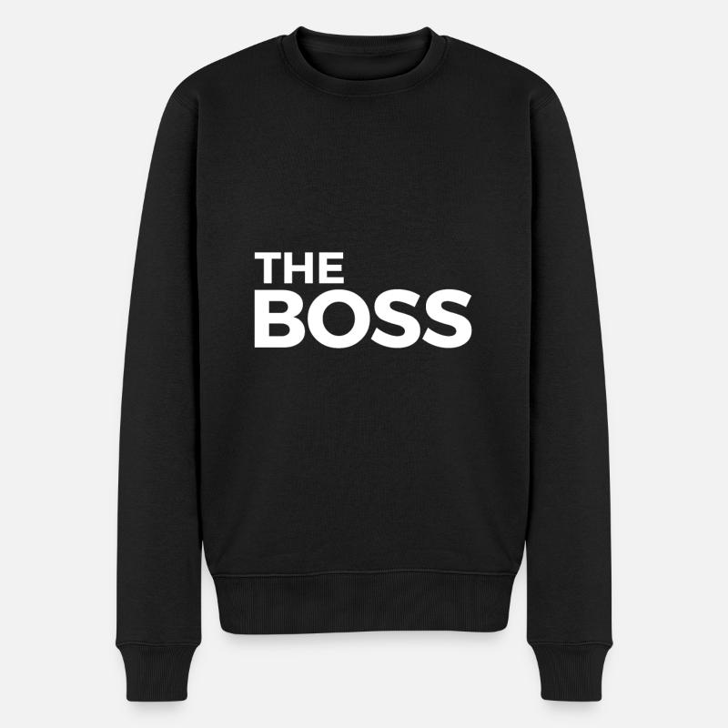 DER BOSS - Männer Premium Bio Pullover - Schwarz