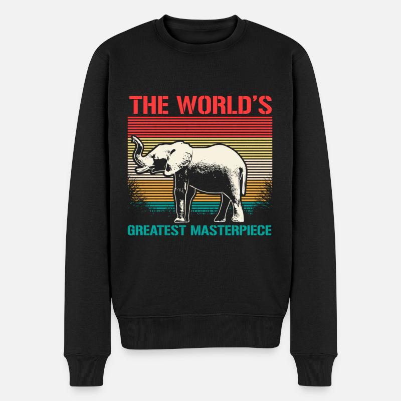 Eléphant trompe cadeau - Pull Premium bio Homme - noir