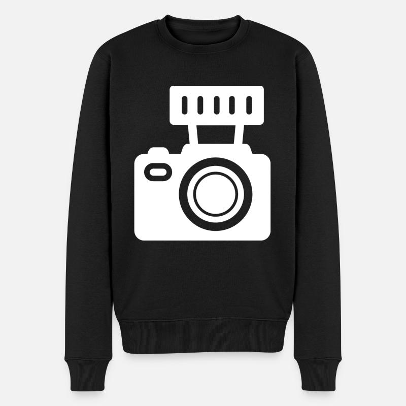 Fotoapparat - Männer Premium Bio Pullover - Schwarz