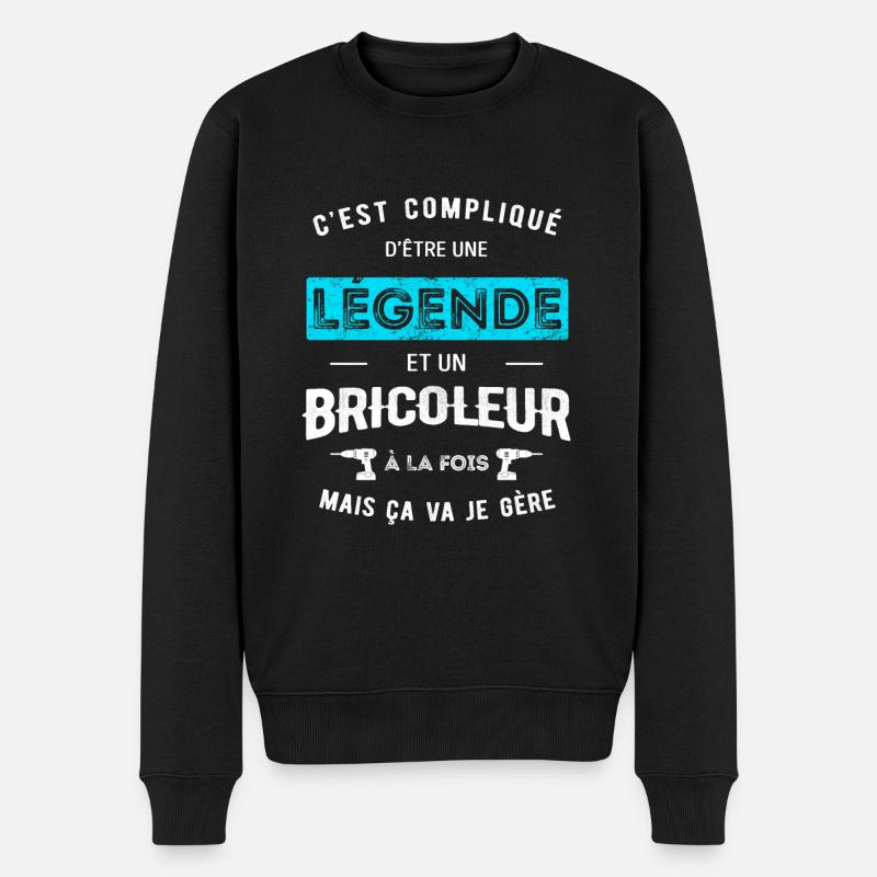 LÉGENDE ET BRICOLEUR - Pull Premium bio Homme - noir