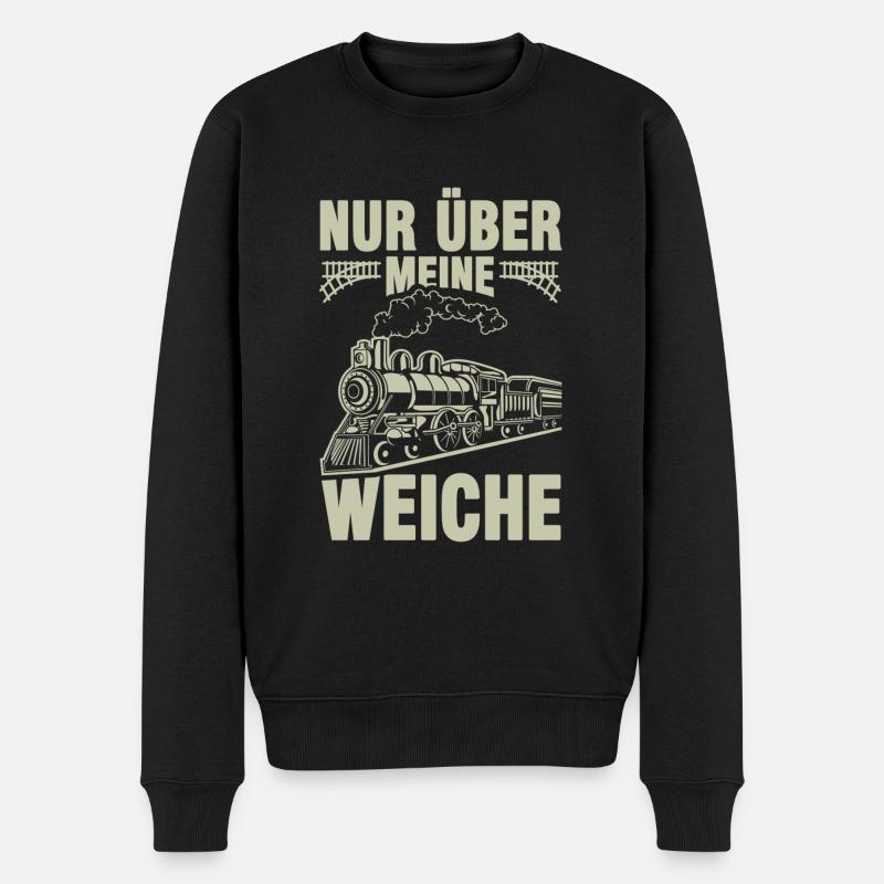 Eisenbahn Zug Dampflok Lokomotive Modelleisenbahn - Männer Premium Bio Pullover - Schwarz