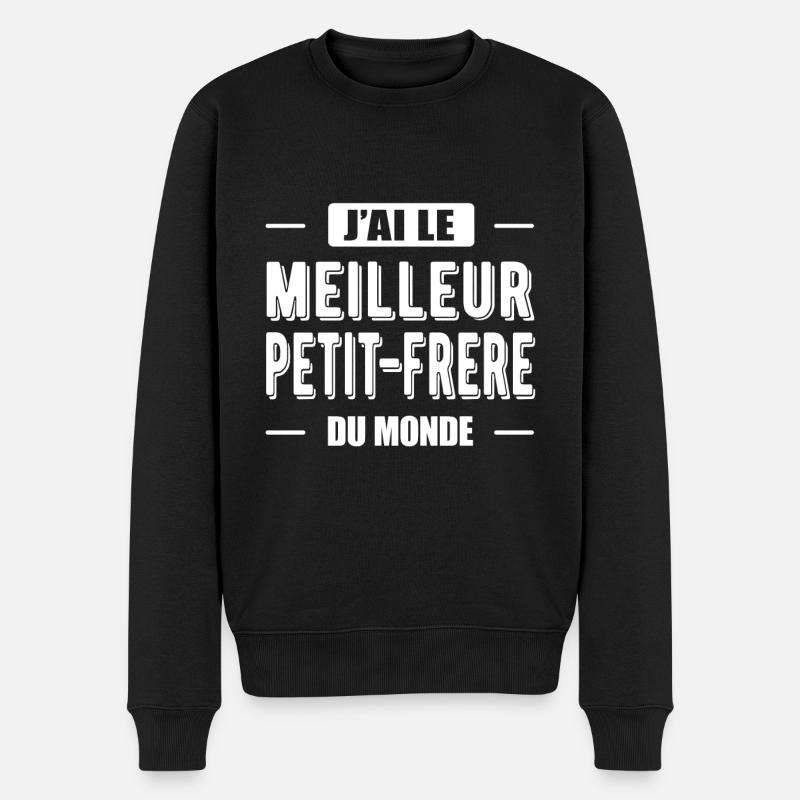 J-AI LE MEILLEUR PETIT-FRÈRE DU MONDE - Pull Premium bio Homme - noir