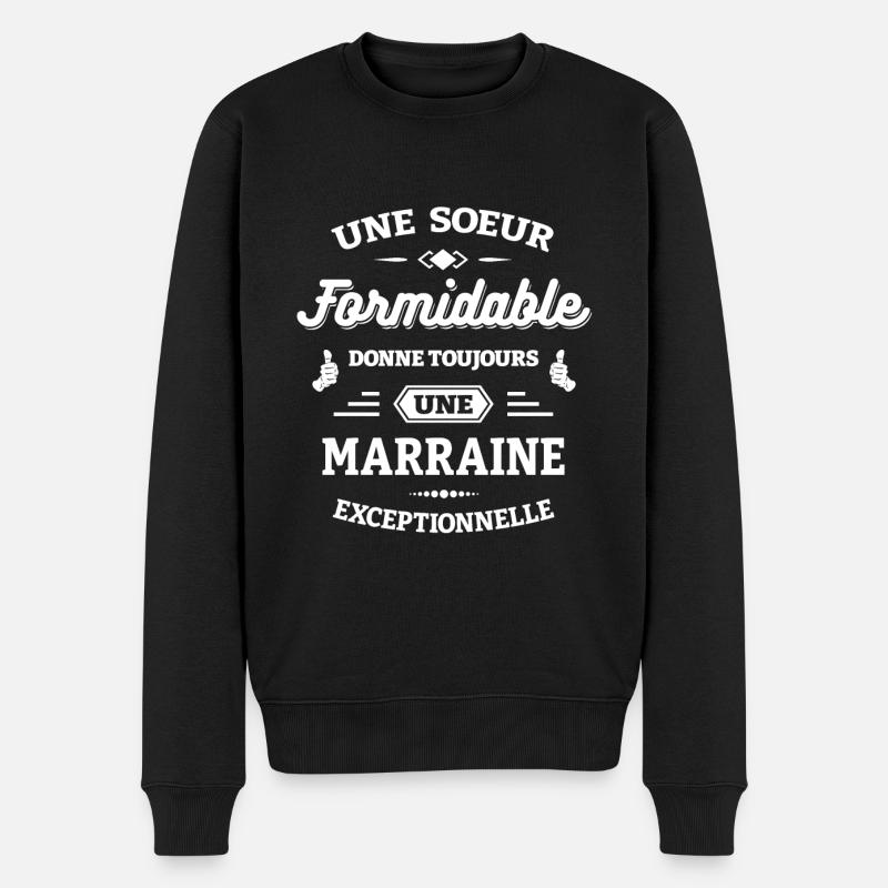 SOEUR FORMIDABLE - MARRAINE EXCEPTIONNELLE - Pull Premium bio Homme - noir