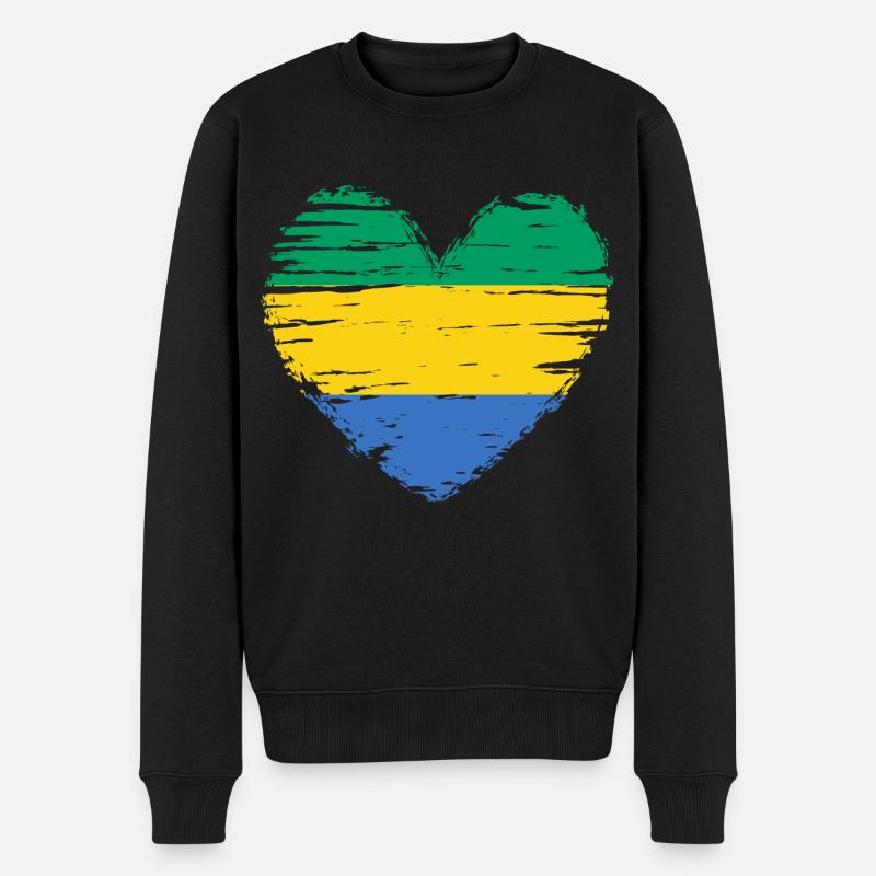 Drapeau drapeau drapeau gabonais - Pull Premium bio Homme - noir