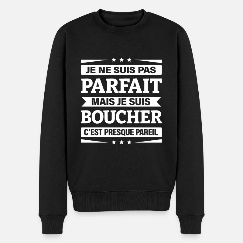 JE SUIS BOUCHER - Pull Premium bio Homme - noir