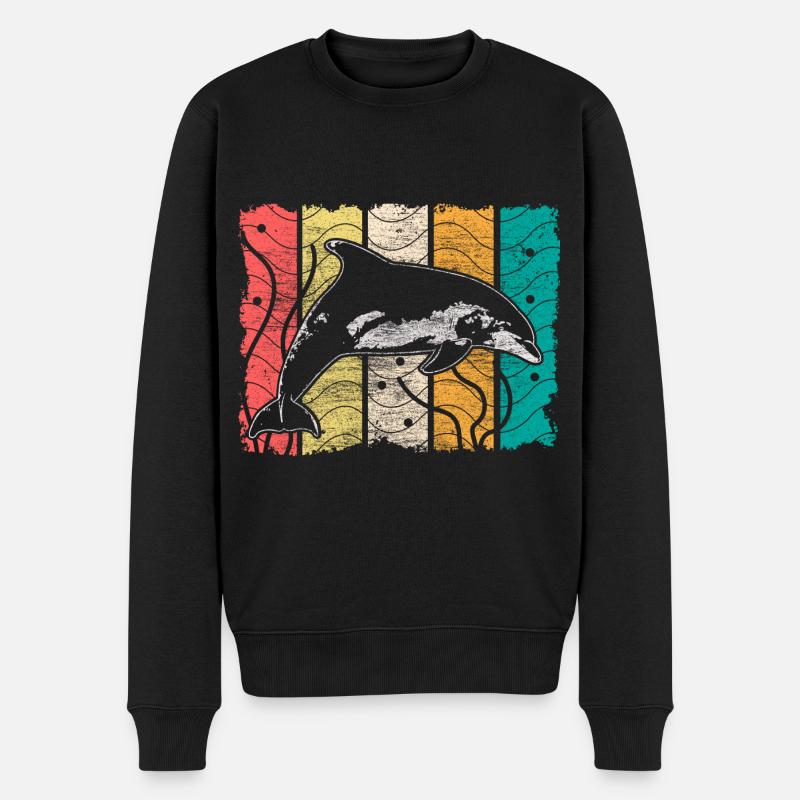 Delfin Tauchen Geschenkidee - Männer Premium Bio Pullover - Schwarz