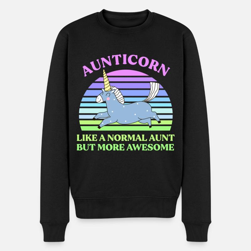 Aunticorn - Pull Premium bio Homme - noir