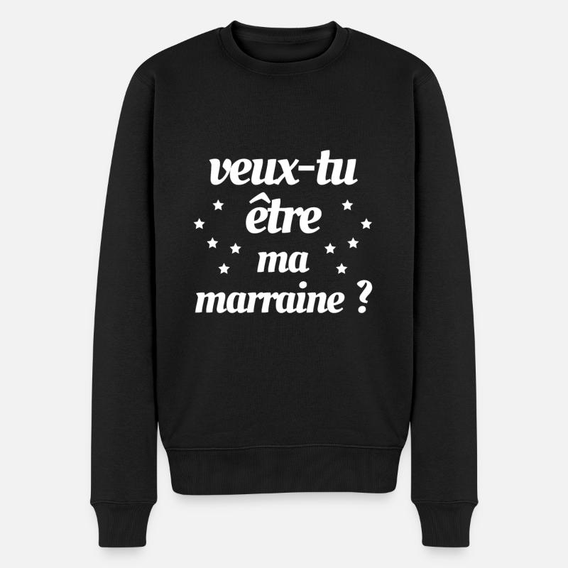 VEUX TU ÊTRE MA MARRAINE - Pull Premium bio Homme - noir