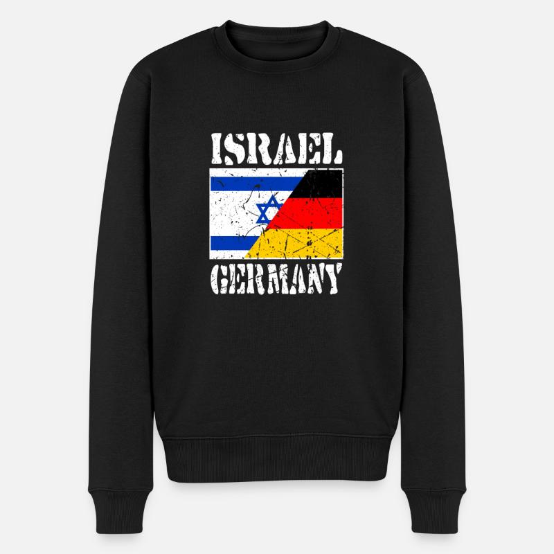 Israel Germany, Deutschland, Freundschaft, Flagge - Männer Premium Bio Pullover - Schwarz