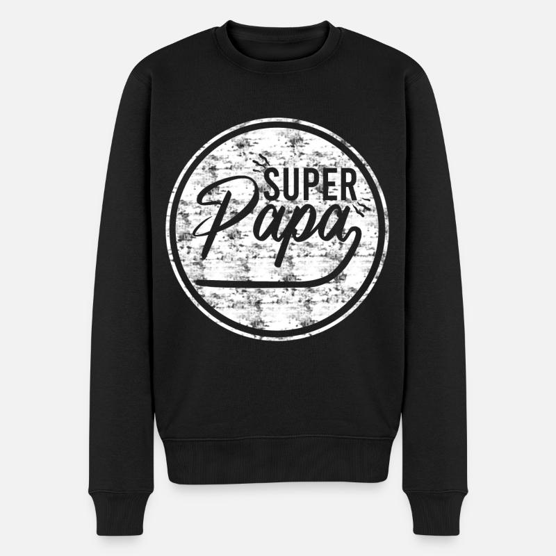 superpapa - Männer Premium Bio Pullover - Schwarz