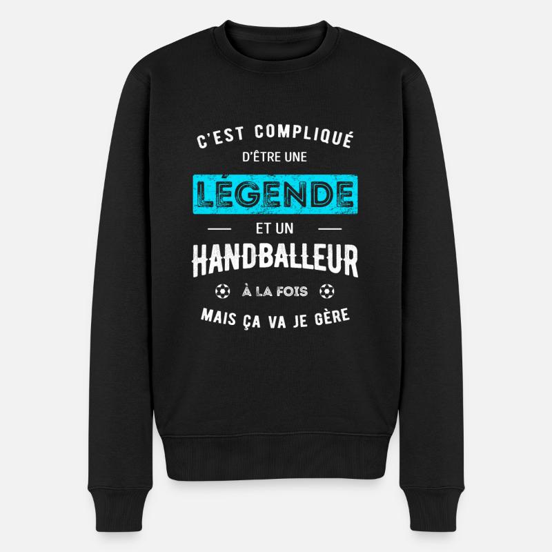 LÉGENDE ET HANDBALLEUR - Pull Premium bio Homme - noir