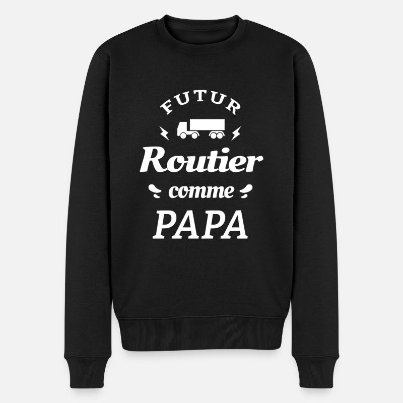 FUTUR ROUTIER COMME PAPA - Pull Premium bio Homme - noir