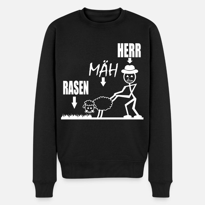 Hobbygärtner mäht Rasen Rasen Mäh Herr Rasenmäher - Männer Premium Bio Pullover - Schwarz
