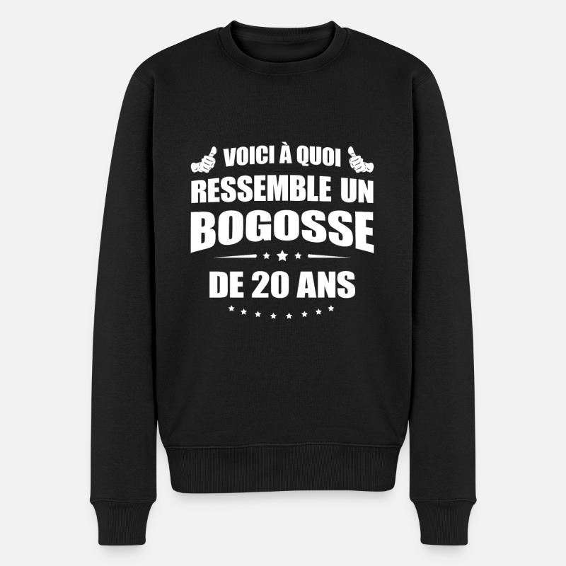 BOGOSSE DE 20 ANS - Pull Premium bio Homme - noir