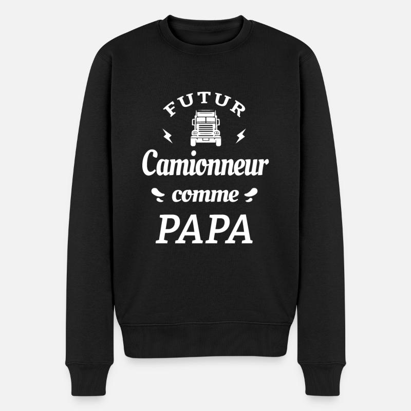 FUTUR CAMIONNEUR COMME PAPA - Pull Premium bio Homme - noir