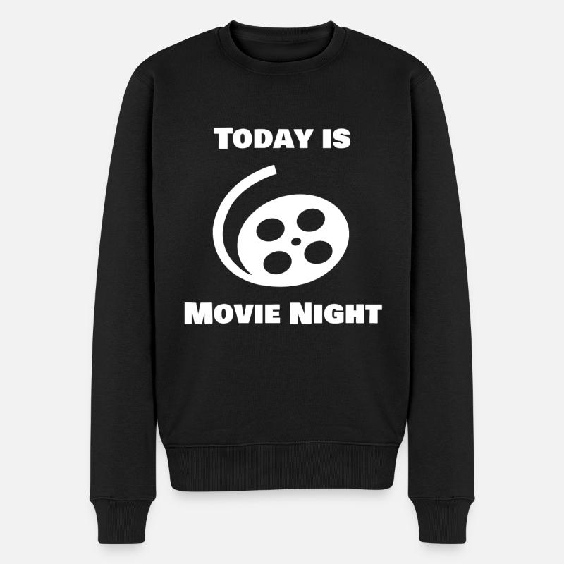 Aujourd'hui, c'est la soirée cinéma - Pull Premium bio Homme - noir