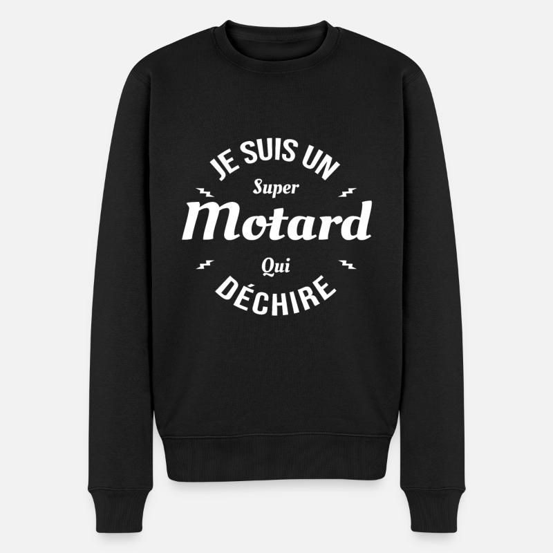 MOTARD QUI DÉCHIRE - Pull Premium bio Homme - noir