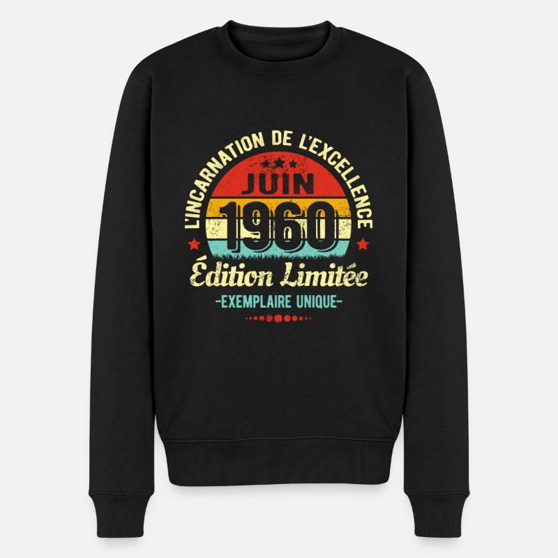 MILLÉSIME JUIN 1960 ÉDITION LIMITÉE - Pull Premium bio Homme - noir