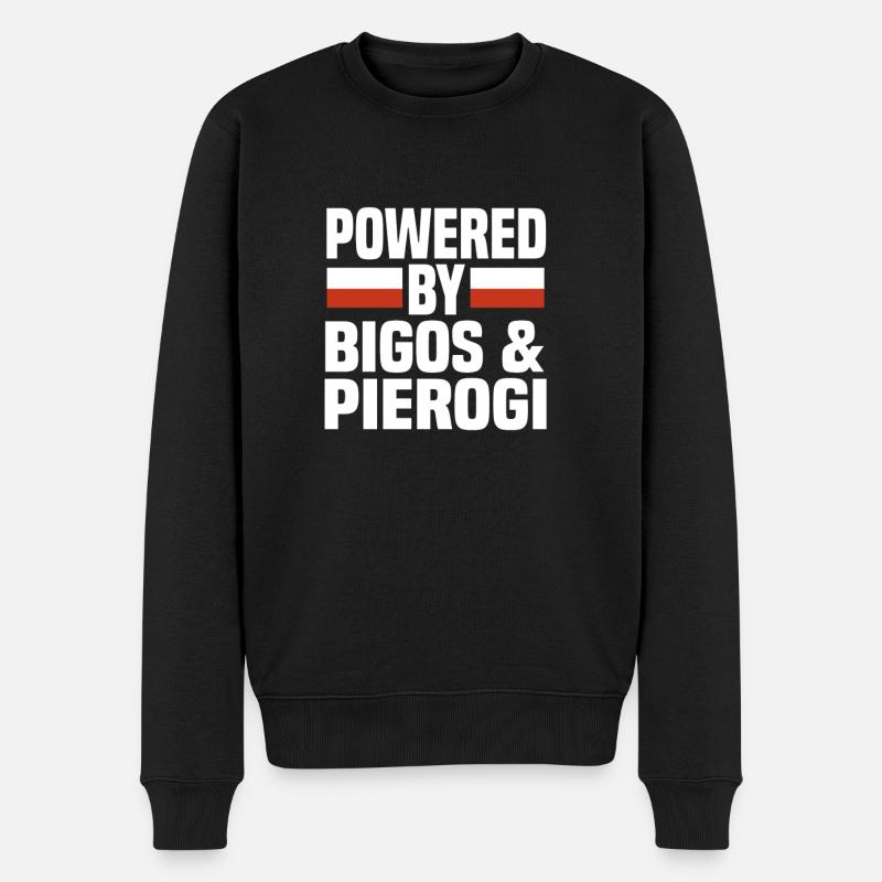 powered by bigos pierogi - Männer Premium Bio Pullover - Schwarz