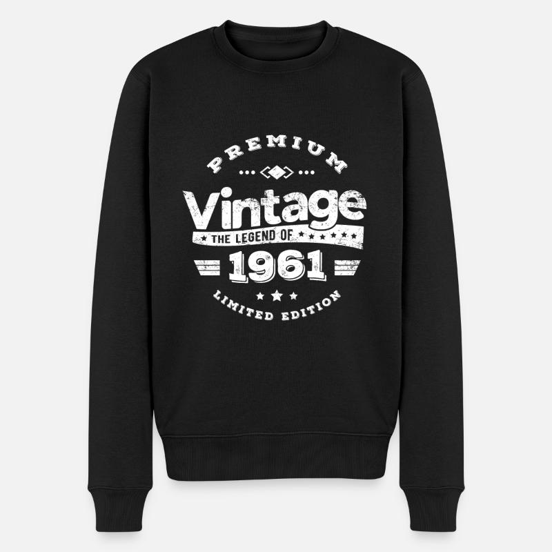 VINTAGE 1961 - Männer Premium Bio Pullover - Schwarz