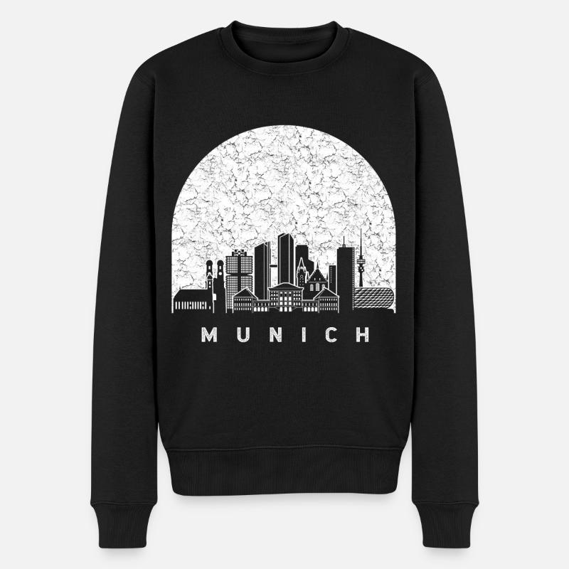 München Deutschland Skyline - Männer Premium Bio Pullover - Schwarz