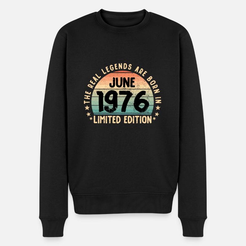 Born in 1976 Tee Vintage Legend Born in June - Pull Premium bio Homme - noir