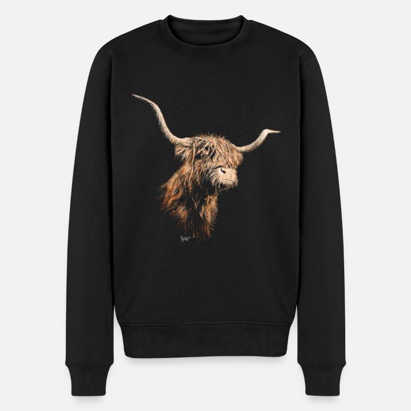 Bronko55 No.53 – Taureau - Pull Premium bio Homme - noir